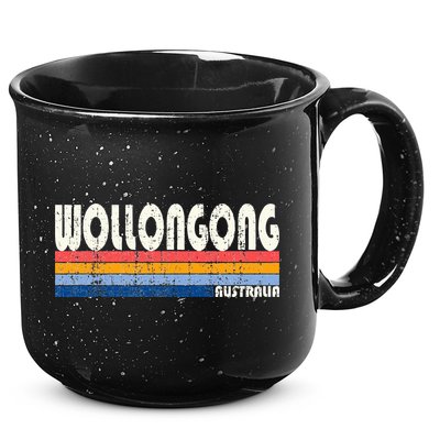 Retro Vintage 70s 80s Style Wollongong Australia 15oz Campfire Ceramic Mug