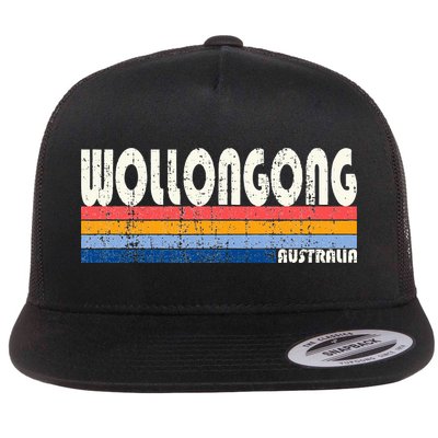 Retro Vintage 70s 80s Style Wollongong Australia Flatbill Hat