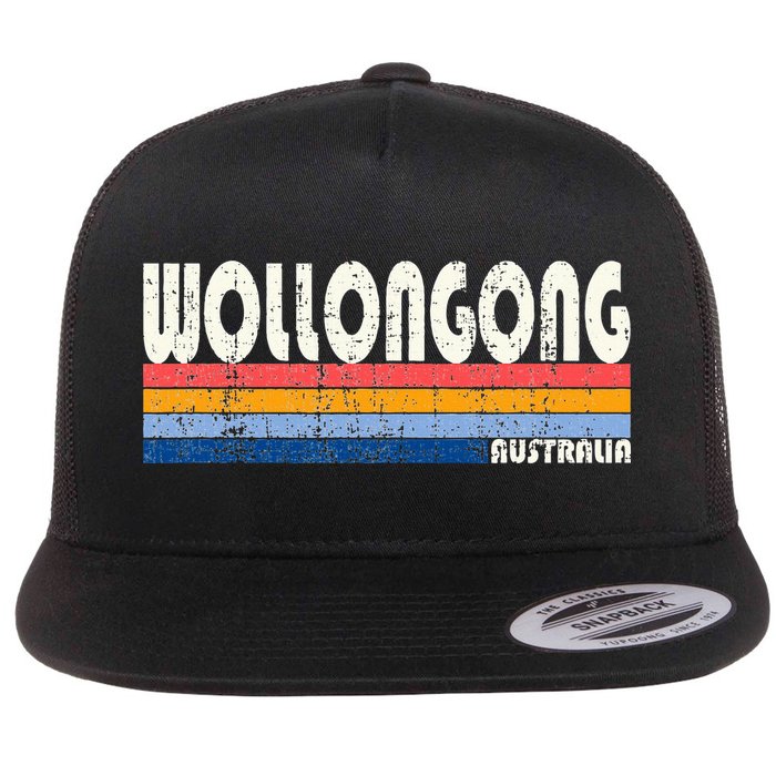 Retro Vintage 70s 80s Style Wollongong Australia Flatbill Hat