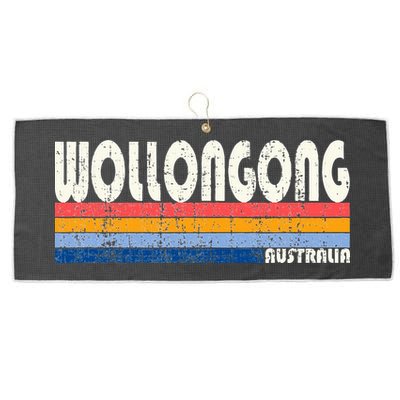 Retro Vintage 70s 80s Style Wollongong Australia Large Microfiber Waffle Golf Towel