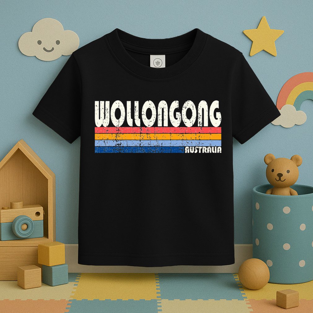 Retro Vintage 70s 80s Style Wollongong Australia Toddler T-Shirt