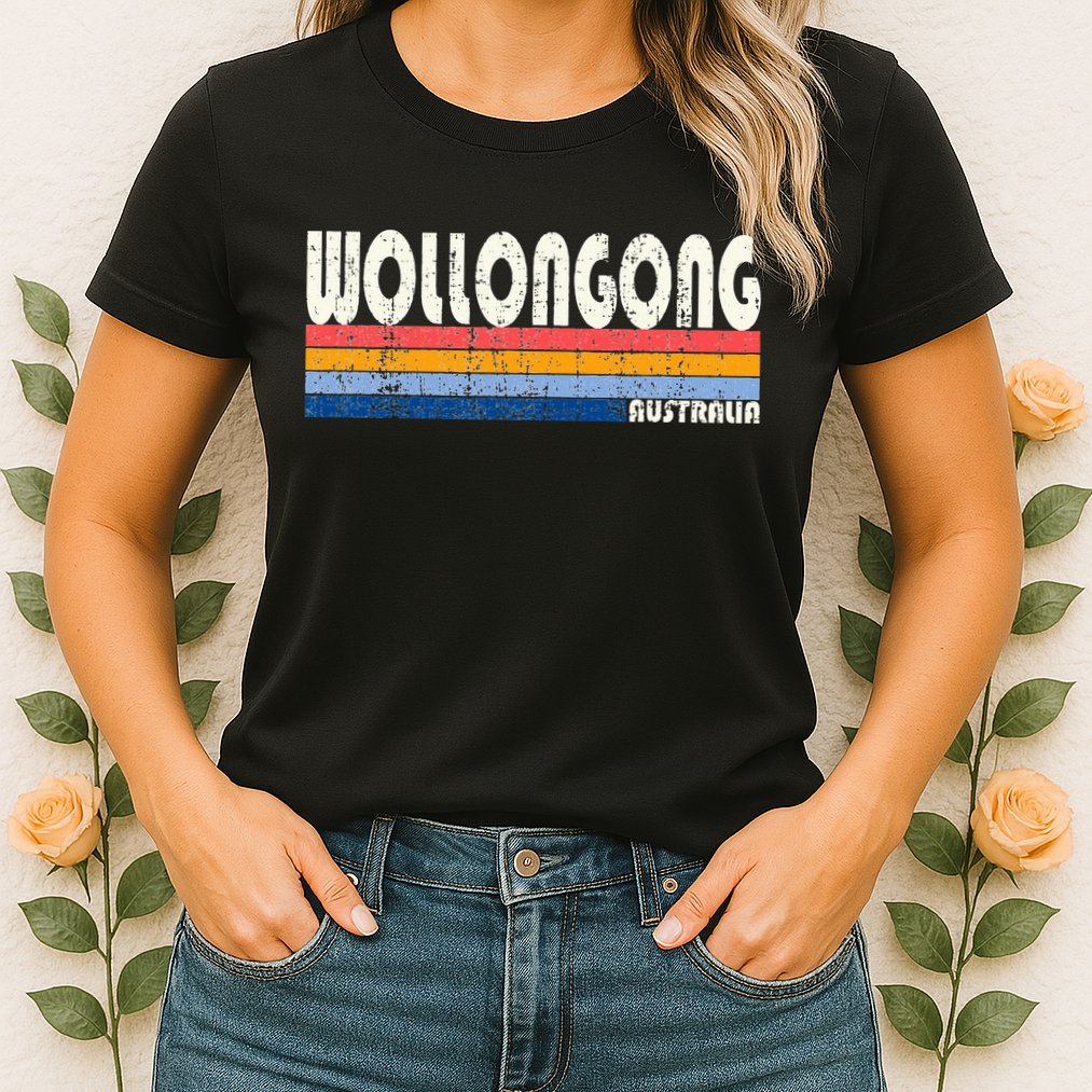 Retro Vintage 70s 80s Style Wollongong Australia Womens T-Shirt
