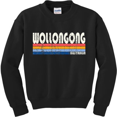 Retro Vintage 70s 80s Style Wollongong Australia Kids Sweatshirt