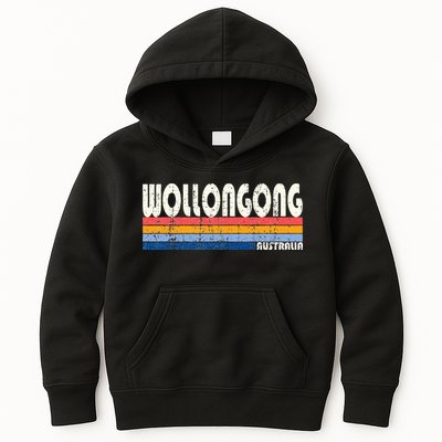Retro Vintage 70s 80s Style Wollongong Australia Kids Hoodie