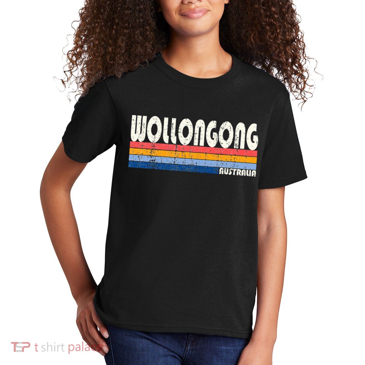 Retro Vintage 70s 80s Style Wollongong Australia Kids T-Shirt