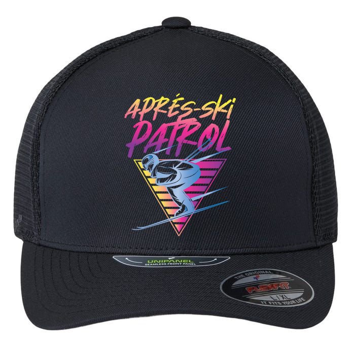 Retro Vintage 80s Apres Ski Patrol Flexfit Unipanel Trucker Cap