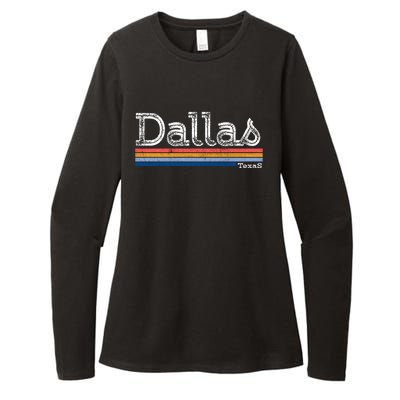 Retro Vintage 80s Style Dallas Texas Logo Womens CVC Long Sleeve Shirt