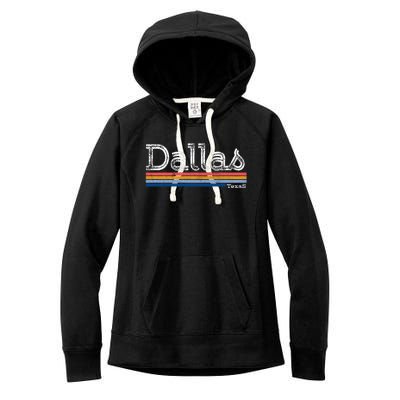 Retro Vintage 80s Style Dallas Texas Logo Women's Fleece Hoodie