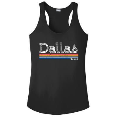 Retro Vintage 80s Style Dallas Texas Logo Ladies PosiCharge Competitor Racerback Tank