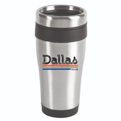 Retro Vintage 80s Style Dallas Texas Logo 16oz Travel Tumbler