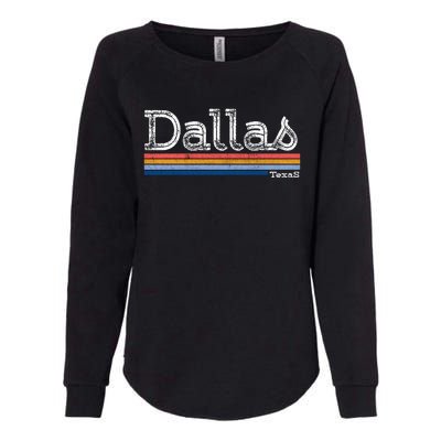 Retro Vintage 80s Style Dallas Texas Logo Womens California Wash Sweatshirt