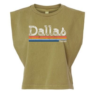 Retro Vintage 80s Style Dallas Texas Logo Garment-Dyed Women's Muscle Tee