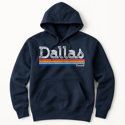 Retro Vintage 80s Style Dallas Texas Logo Hoodie