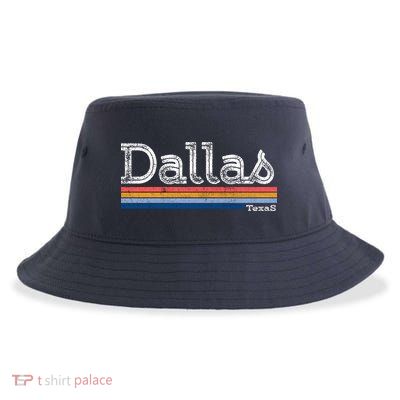 Retro Vintage 80s Style Dallas Texas Logo Sustainable Bucket Hat