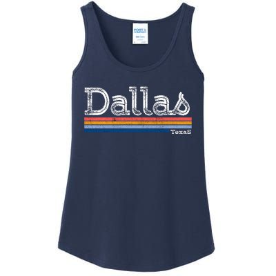 Retro Vintage 80s Style Dallas Texas Logo Ladies Essential Tank