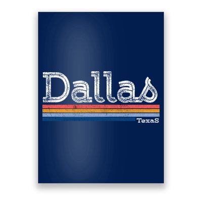 Retro Vintage 80s Style Dallas Texas Logo Poster