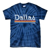 Retro Vintage 80s Style Dallas Texas Logo Tie-Dye T-Shirt