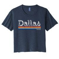 Retro Vintage 80s Style Dallas Texas Logo Women's Crop Top Tee