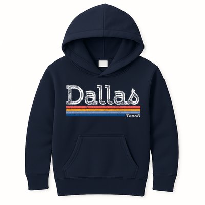 Retro Vintage 80s Style Dallas Texas Logo Kids Hoodie