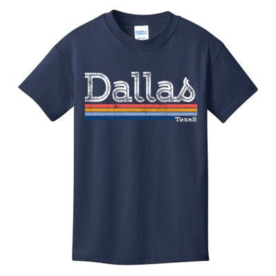 Retro Vintage 80s Style Dallas Texas Logo Kids T-Shirt