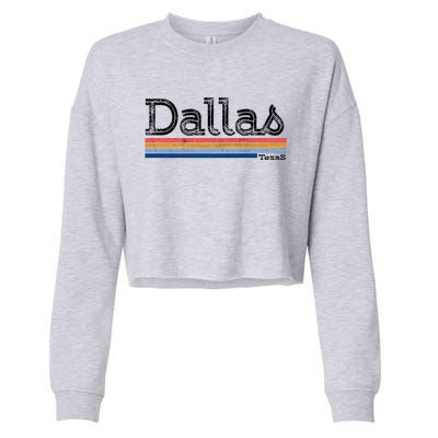 Retro Vintage 80s Style Dallas Texas Logo Cropped Pullover Crew