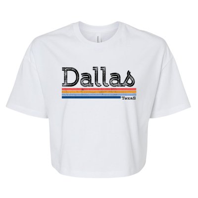 Retro Vintage 80s Style Dallas Texas Logo Bella+Canvas Jersey Crop Tee