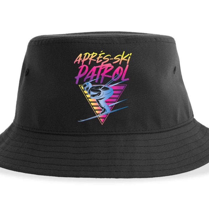 Retro Vintage 80s Apres Ski Patrol Sustainable Bucket Hat