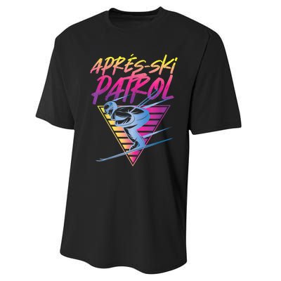 Retro Vintage 80s Apres Ski Patrol Performance Sprint T-Shirt