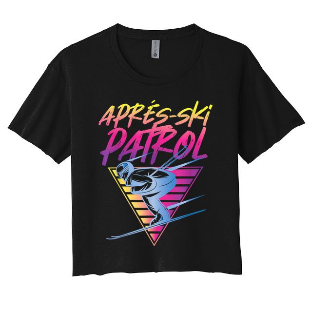 Retro Vintage 80s Apres Ski Patrol Crop Top