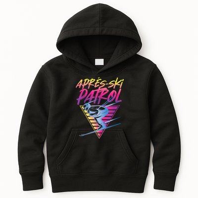 Retro Vintage 80s Apres Ski Patrol Kids Hoodie
