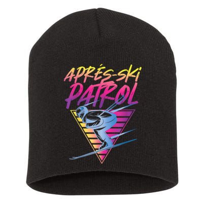 Retro Vintage 80s Apres Ski Patrol Short Acrylic Beanie