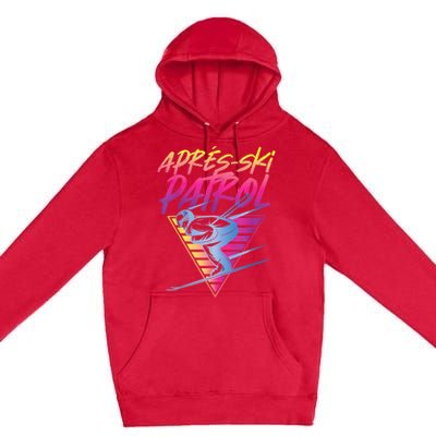 Retro Vintage 80s Apres Ski Patrol Premium Pullover Hoodie