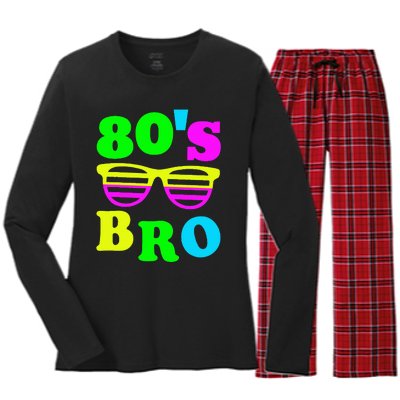 Retro Vibes 80s Bro Party Nostalgia Women's Long Sleeve Flannel Pajama Set 