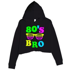 Retro Vibes 80s Bro Party Nostalgia Crop Fleece Hoodie