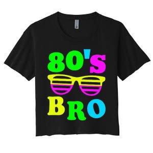 Retro Vibes 80s Bro Party Nostalgia Women's Crop Top Tee