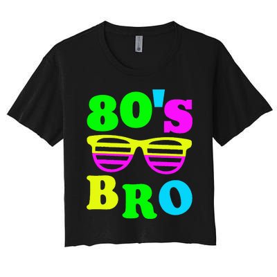 Retro Vibes 80s Bro Party Nostalgia Women's Crop Top Tee