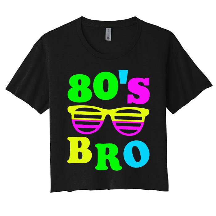 Retro Vibes 80s Bro Party Nostalgia Women's Crop Top Tee