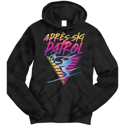 Retro Vintage 80s Apres Ski Patrol Tie Dye Hoodie