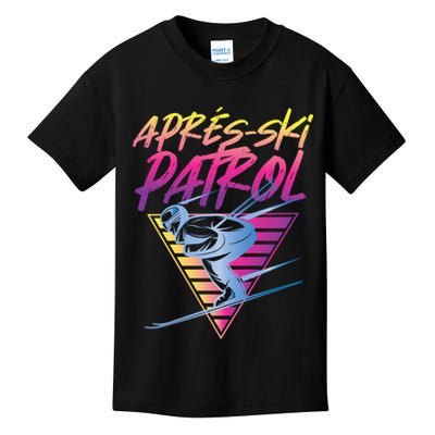 Retro Vintage 80s Apres Ski Patrol Kids T-Shirt