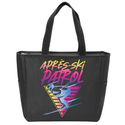 Retro Vintage 80s Apres Ski Patrol Zip Tote Bag