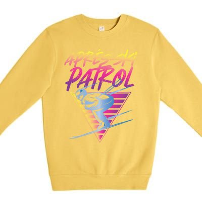 Retro Vintage 80s Apres Ski Patrol Funny Gift Premium Crewneck Sweatshirt