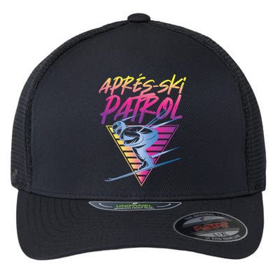 Retro Vintage 80s Apres Ski Patrol Funny Gift Flexfit Unipanel Trucker Cap