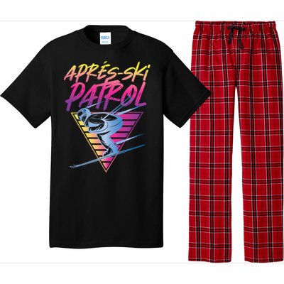 Retro Vintage 80s Apres Ski Patrol Funny Gift Pajama Set