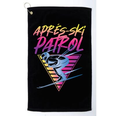 Retro Vintage 80s Apres Ski Patrol Funny Gift Golf Towel
