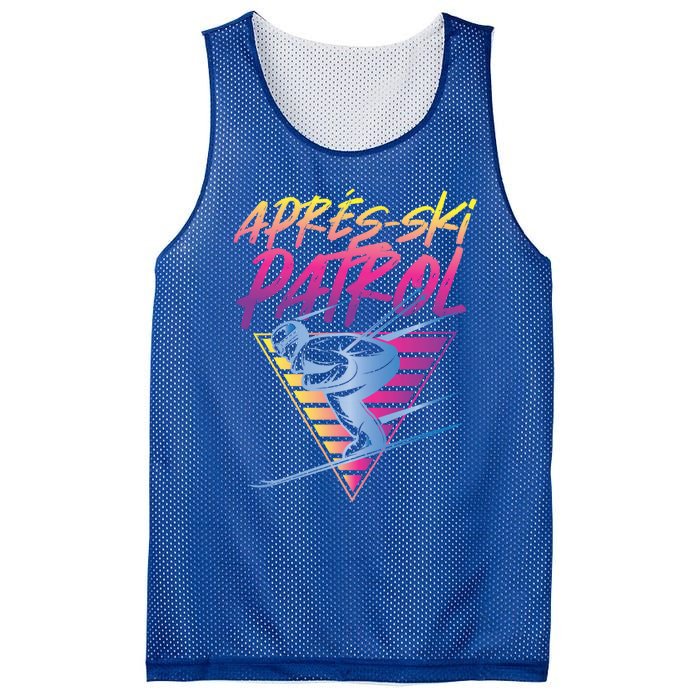 Retro Vintage 80s Apres Ski Patrol Funny Gift Mesh Reversible Basketball Jersey Tank