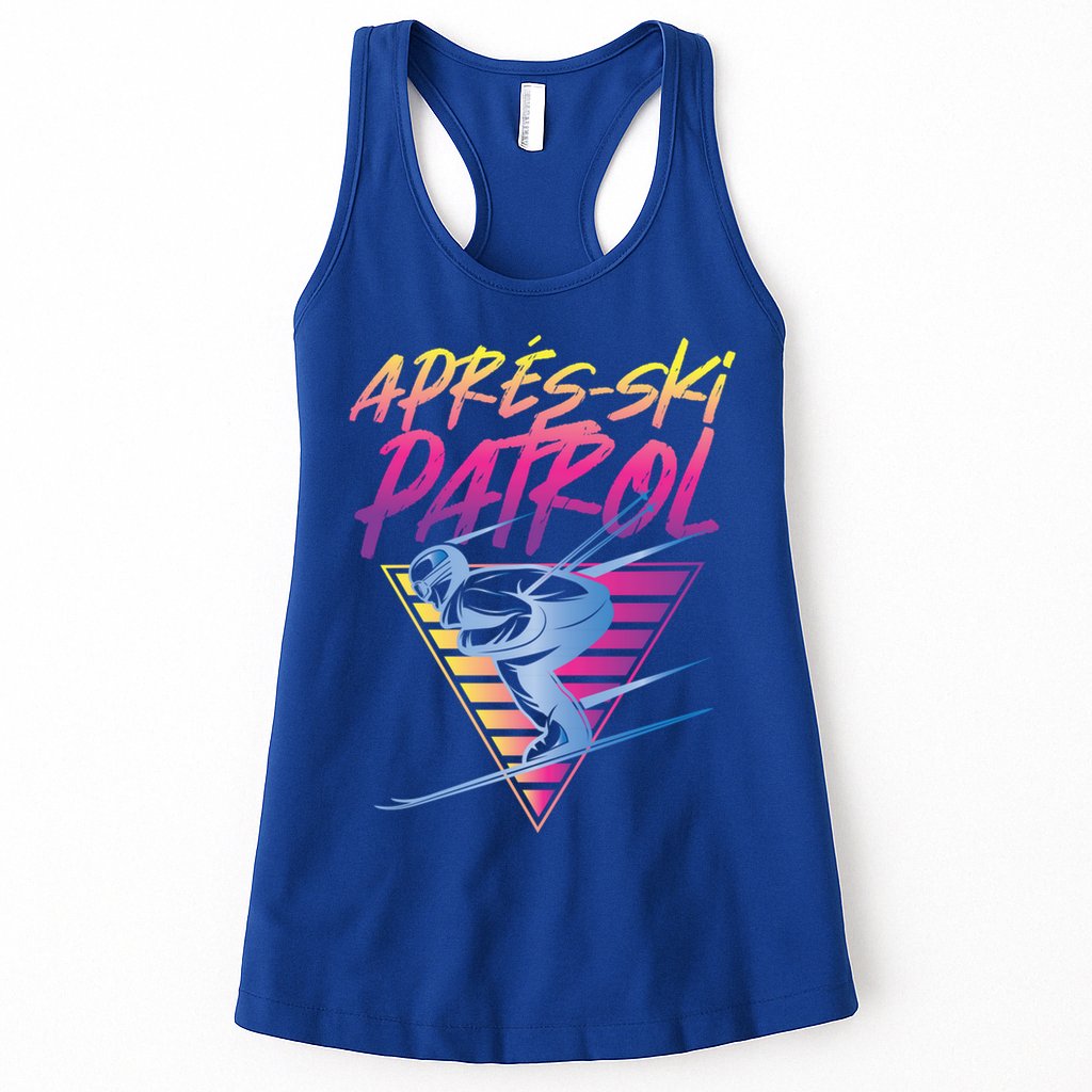 Retro Vintage 80s Apres Ski Patrol Funny Gift Womens Tank Top