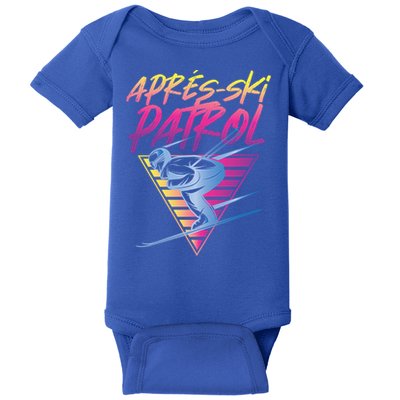 Retro Vintage 80s Apres Ski Patrol Funny Gift Baby Bodysuit