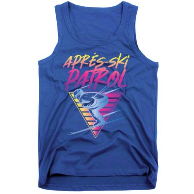 Retro Vintage 80s Apres Ski Patrol Funny Gift Tank Top