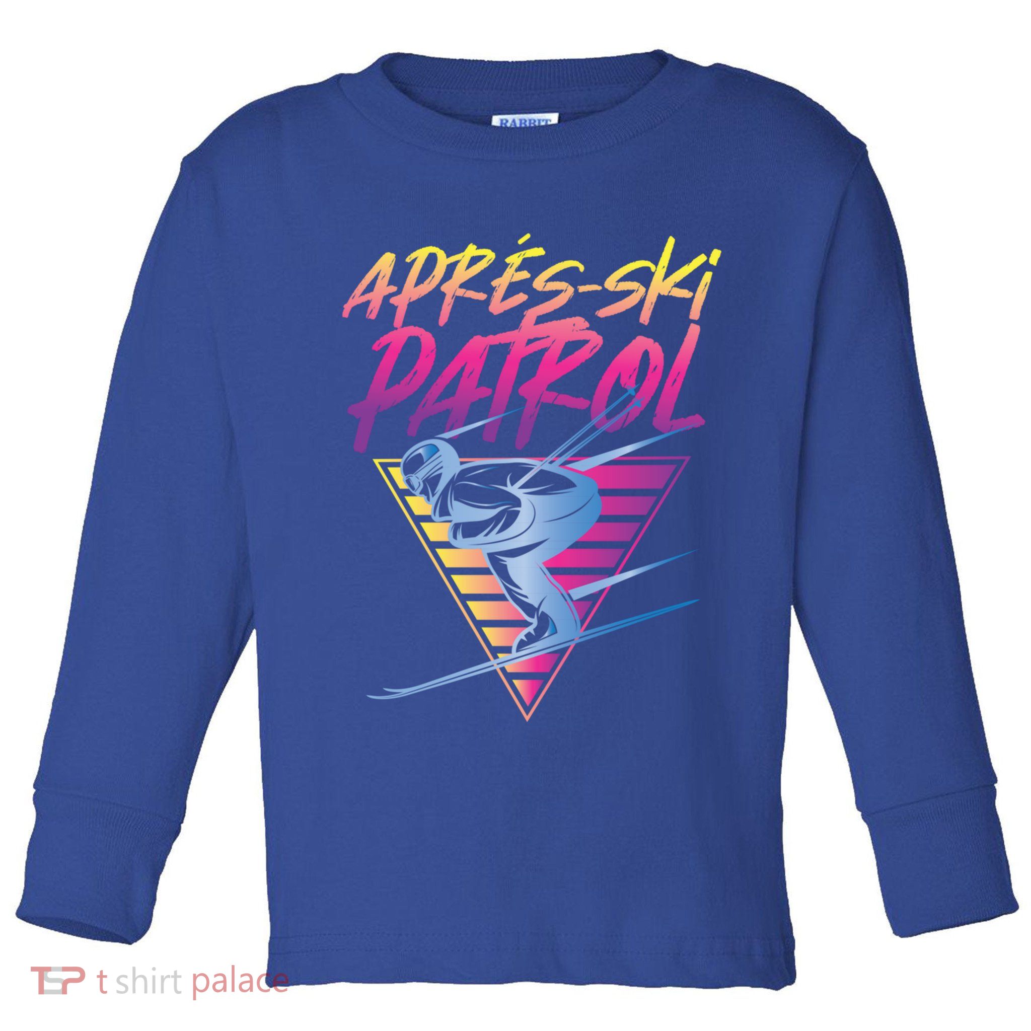 Retro Vintage 80s Apres Ski Patrol Funny Gift Toddler Long Sleeve Shirt