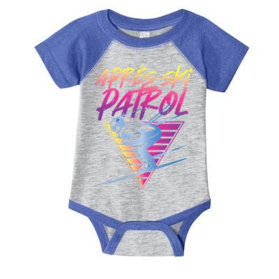 Retro Vintage 80s Apres Ski Patrol Funny Gift Infant Baby Jersey Bodysuit